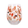 Autumn Pumpkin Leaves and Pumpkins Stemless Glass