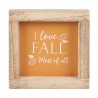 Cartel con marco de madera Naranja I Love Fall Most of All