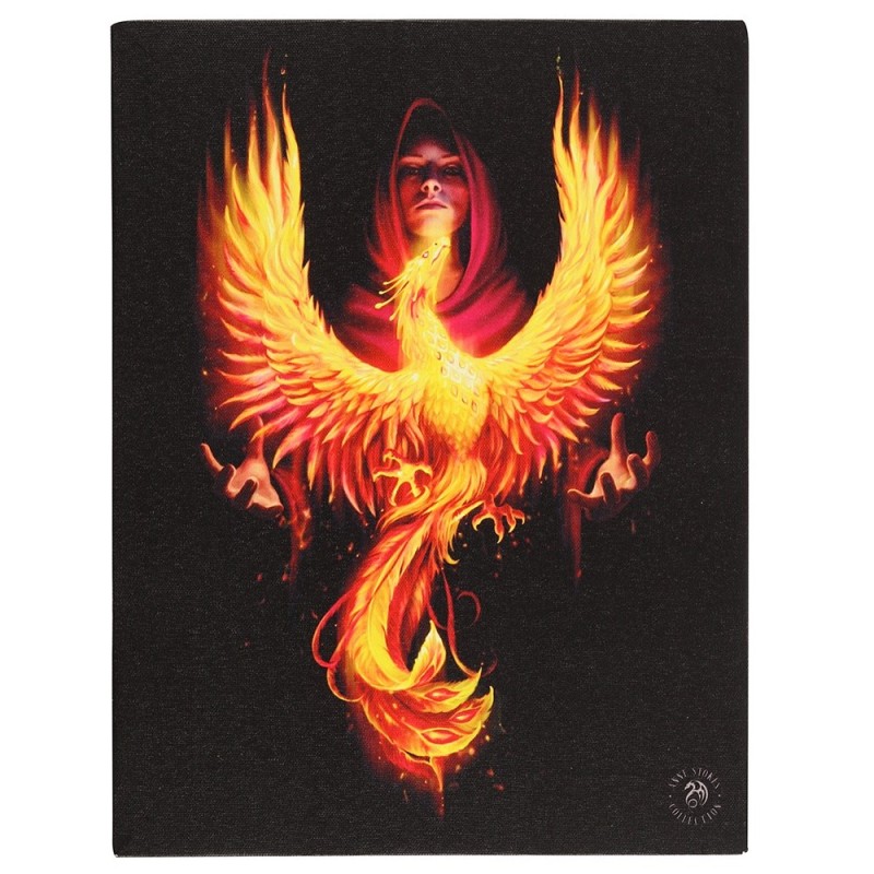 19 x 25 cm großes Leinwandplakat „Phoenix Rising“ von Anne Stokes