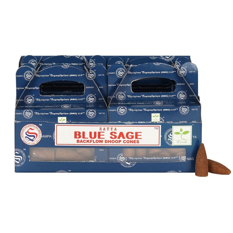 Set mit 6 Paketen Blue Sage Backflow Dhoop Cones von Satya