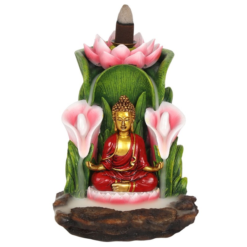 Farbenfroher Buddha-Rückfluss-Räuchergefäß