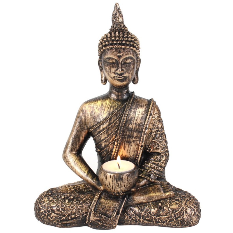 Teelichthalter „Sitzender Thai Buddha“