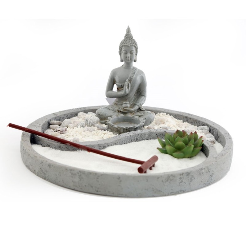 26 cm Yin und Yang Zen-Garten mit Buddha