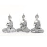 20 cm großes Buddha-Ornament aus silbernem Strass