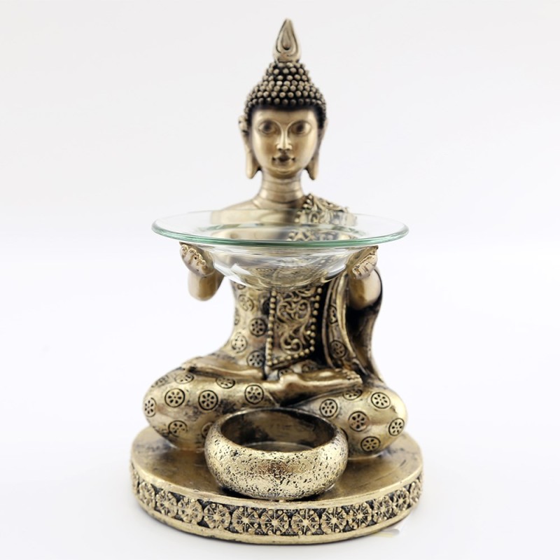 Antiker goldener thailändischer Buddha-Ölbrenner