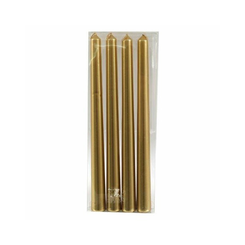 Set of 4 Gold Taper Candles