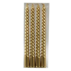 Set of 4 Gold Twist Taper...