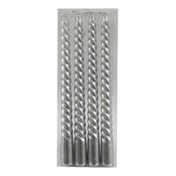 Set of 4 Silver Twist Taper...