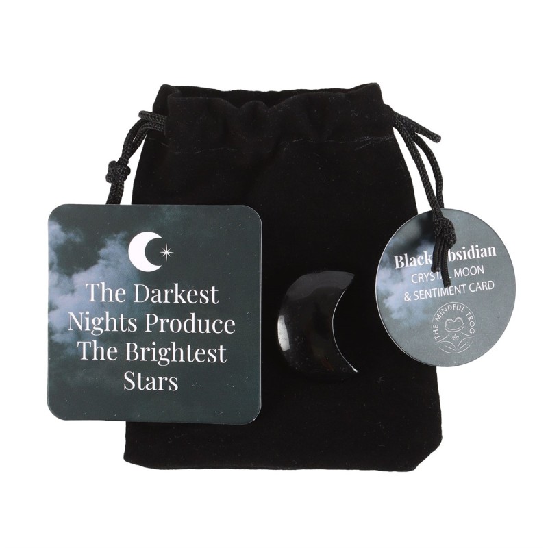 The Darkest Nights Schwarzer Obsidianmond in einer Tasche