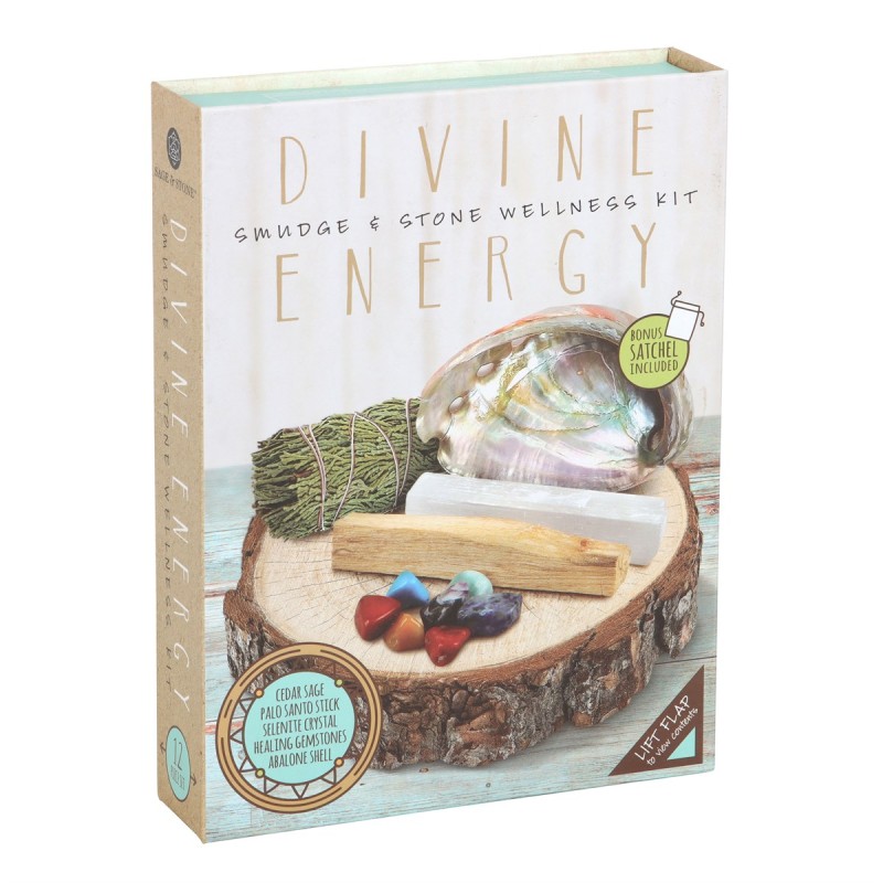 Divine Energy Smudge und Stone Wellness Kit