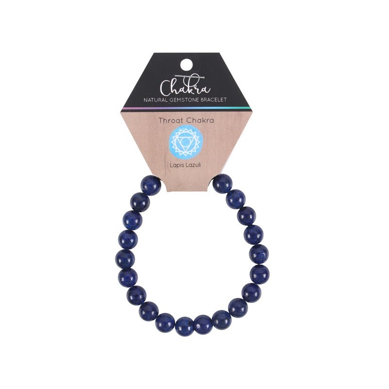 Pulsera de piedras preciosas de lapislázuli del chakra de la garganta