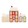 Set of 3 Light Up LED Christmas Houses