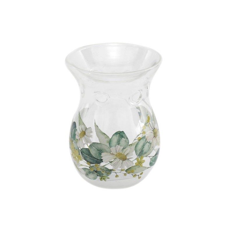 15cm Glass Daisy Oil and Wax Warmer