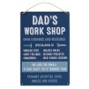 Dad's Workshop Hanging Metal Sign