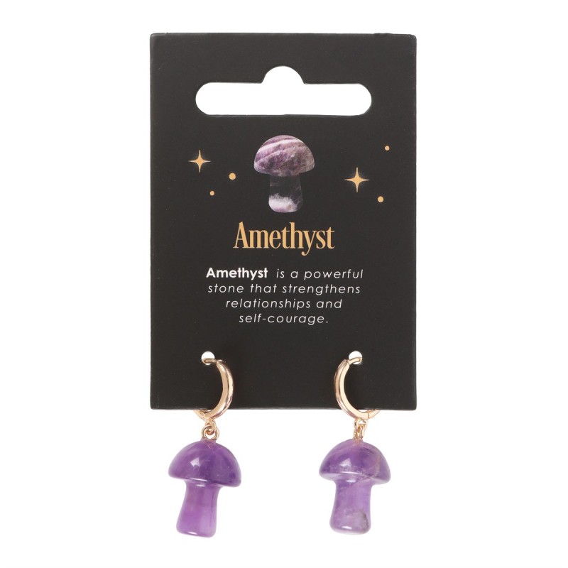 Amethyst Kristall Pilz Ohrringe