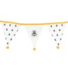 White Alternating Bee Print Fabric Bunting