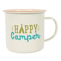 Emaille-Becher „Happy Camper“