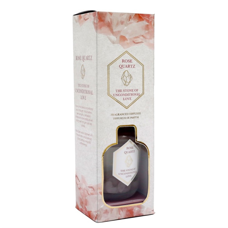 Difusor de láminas de cristal de cuarzo rosa de 100 ml