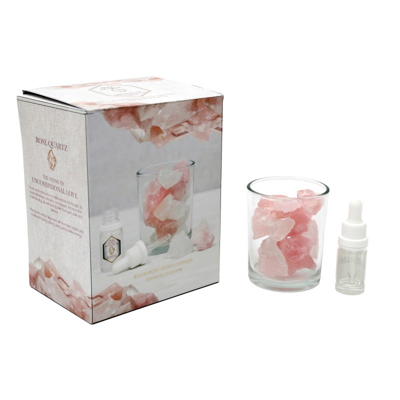 Difusor de aceite de cristal de cuarzo rosa de 280 g