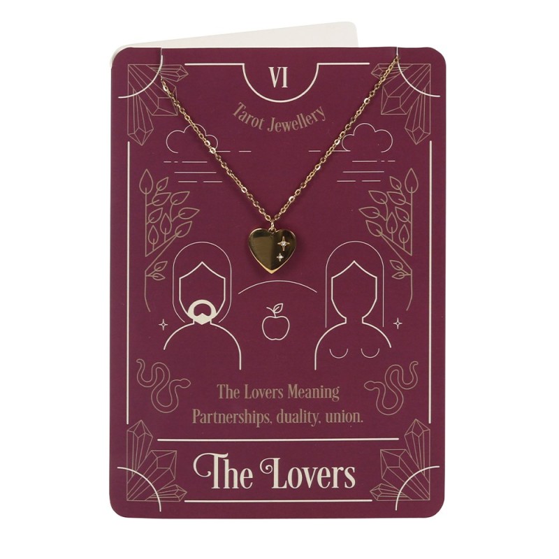 Die Tarotkette „The Lovers“ auf einer Grußkarte