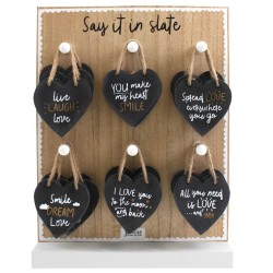 Set of 24 Slate Heart...