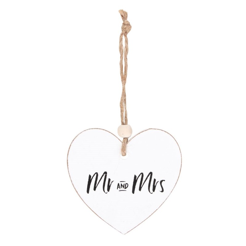 Hängendes Herz-Sentiment-Schild „Mr. & Mrs.“