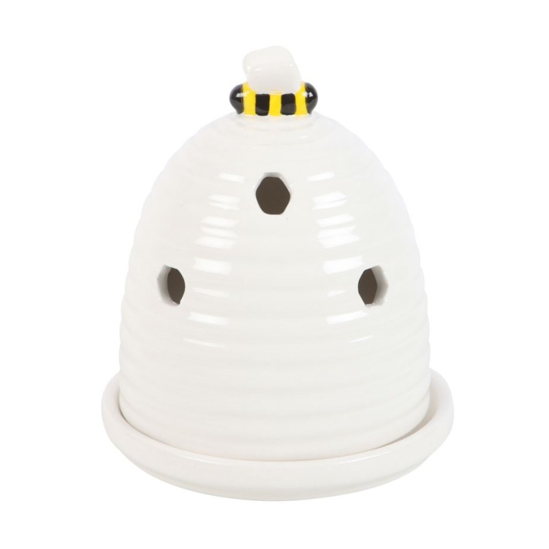 White Beehive Incense Cone Holder