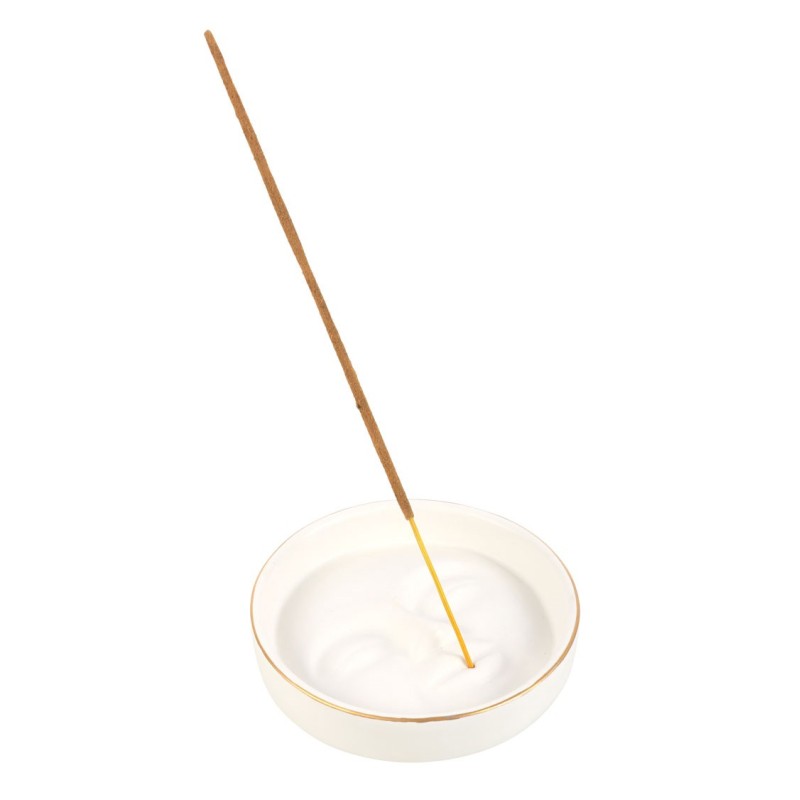 White Moon Face Incense Stick Holder