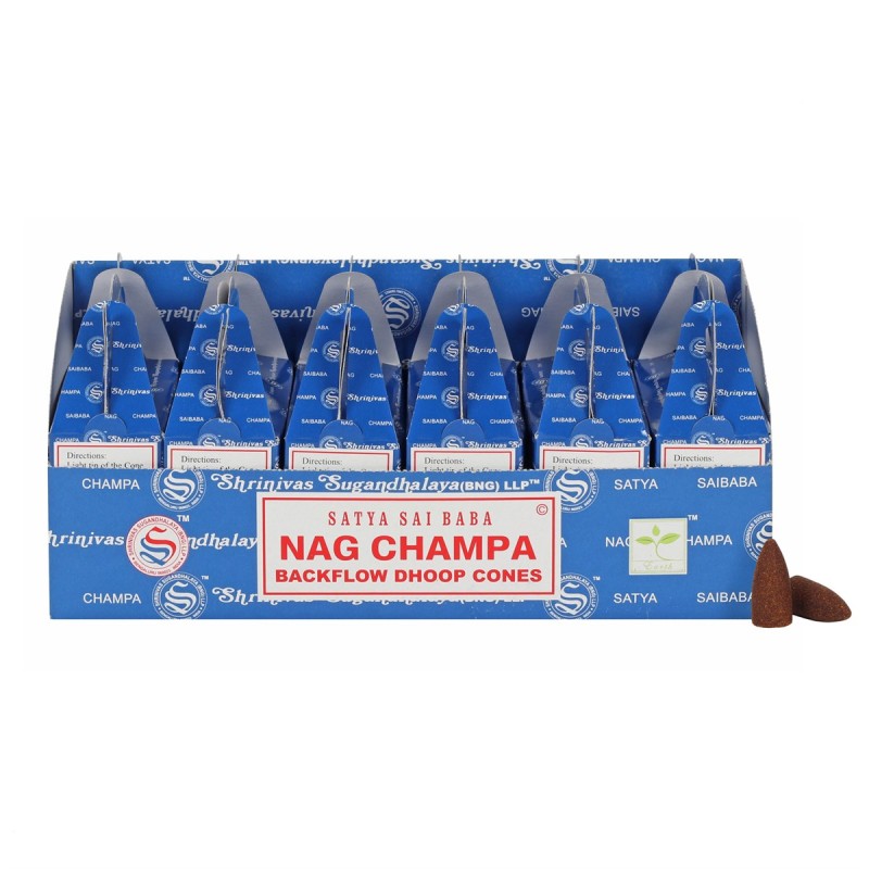 Set mit 6 Paketen Satya Nag Champa Backflow Dhoop Cones