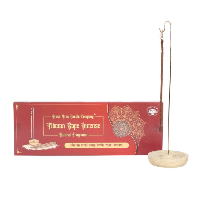 Meditating Herbs Tibetan Rope Incense with Holder