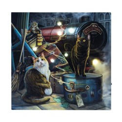 Beleuchtetes Leinwandschild „Witchwood Express“ von Lisa Parker