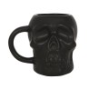 Mattschwarze Tasse mit Totenkopf