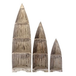 Set of 3 Whitewash Boat...