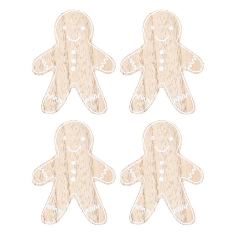 Gingerbread Man Coaster Set