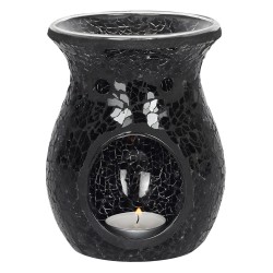 Large Black Crackle Oil Burner