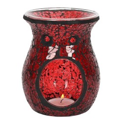 Large Red Crackle Glass Oil...