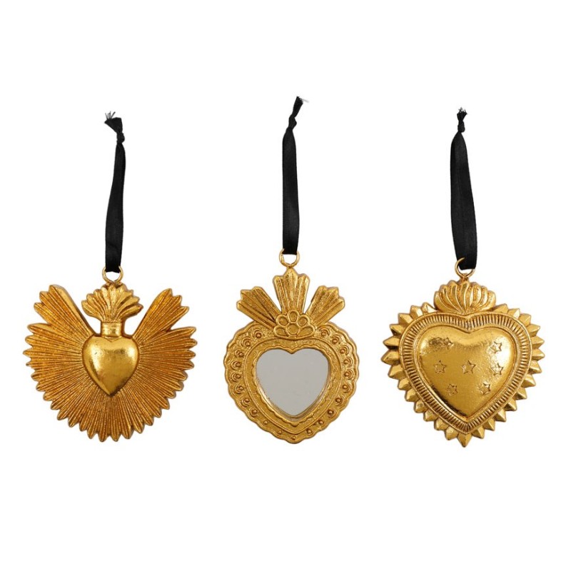 Decoración del Sagrado Corazón colgante de oro de 10 cm