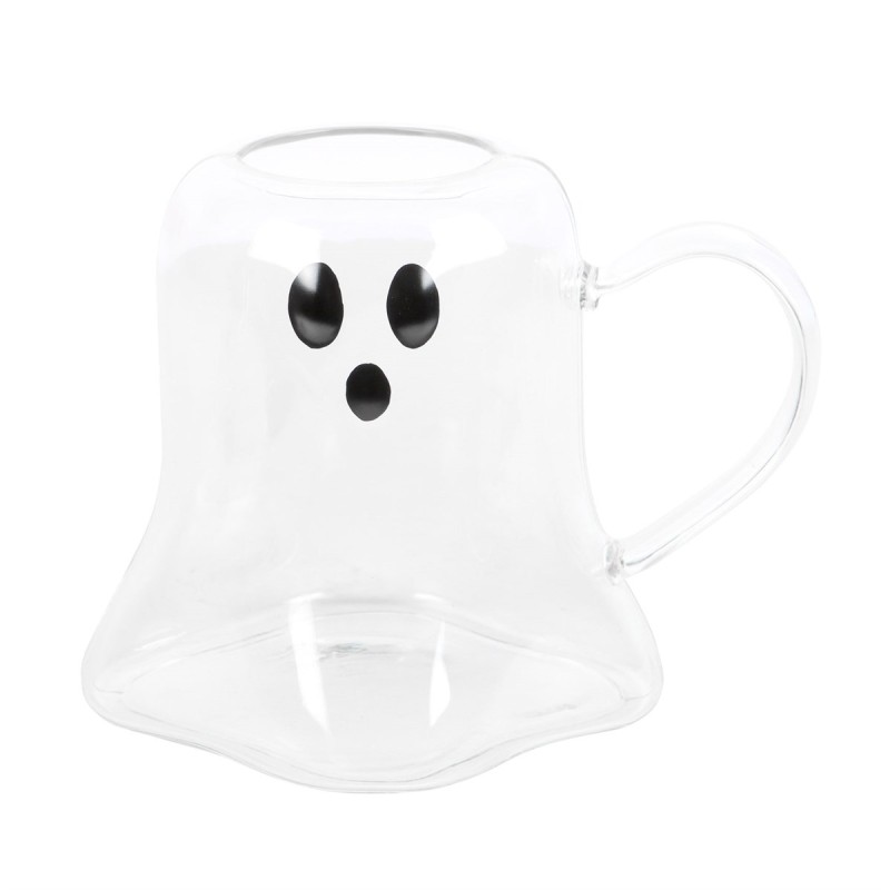 Taza de cristal con forma de fantasma