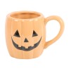 Tasse in Kürbisform mit Jack-o'-Lantern-Motiv