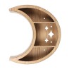 Estante de pared de madera con forma de luna creciente