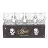 Juego de 4 vasos de chupito con forma de calavera