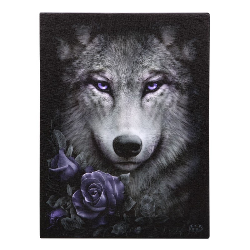 19 x 25 cm großes Leinwandschild mit Wolfsrosen von Spiral Direct