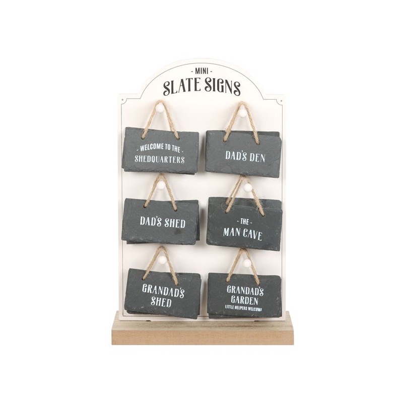 Set of 24 Mini Slate Signs for Him on Display