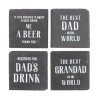 Set of 24 Slate Coasters for Him in Display