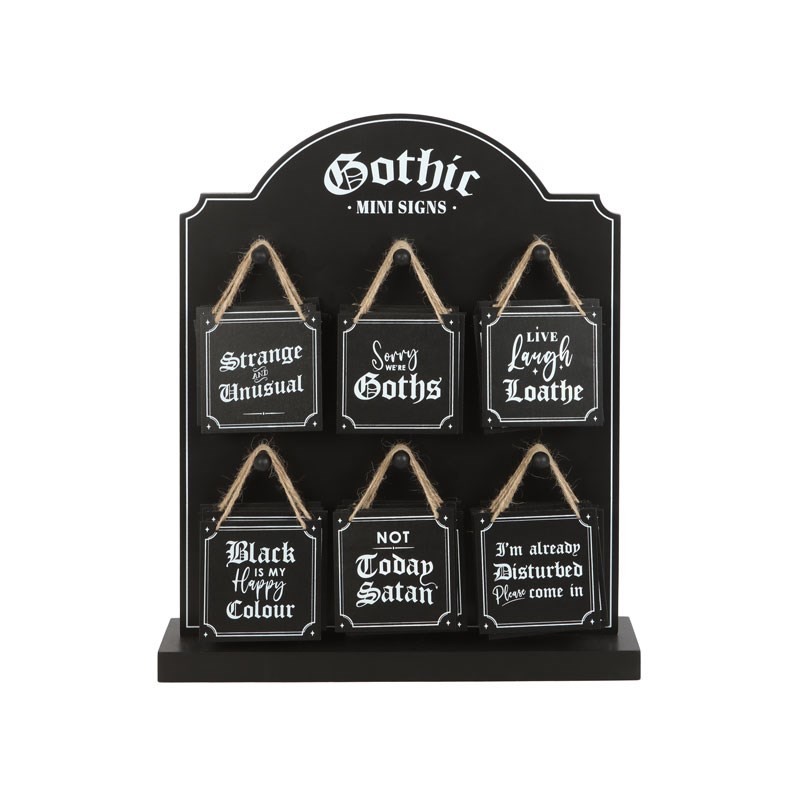 Set of 36 Gothic Mini Signs on Display