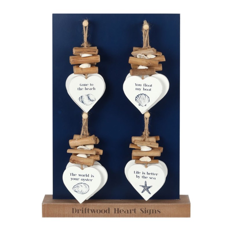 Coastal Charm Driftwood Heart Sign