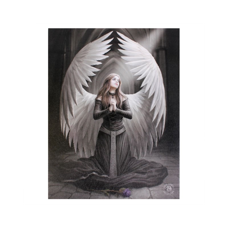 19x25cm  Prayer For The Fallen Canvas Plaque by Anne Stokes