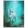 19 x 25 cm großes Leinwandplakat mit Wald-Einhorn von Anne Stokes