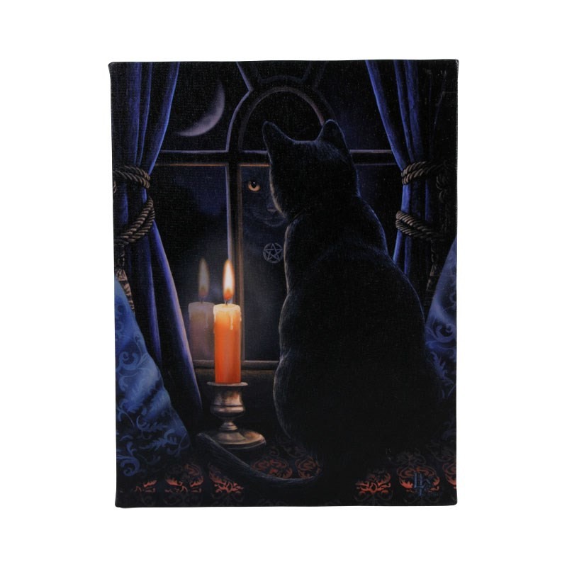 19x25cm Midnight Vigil Canvas Plaque by Lisa Parker