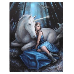 19 x 25 cm großes Leinwandplakat „Blue Moon“ von Anne Stokes